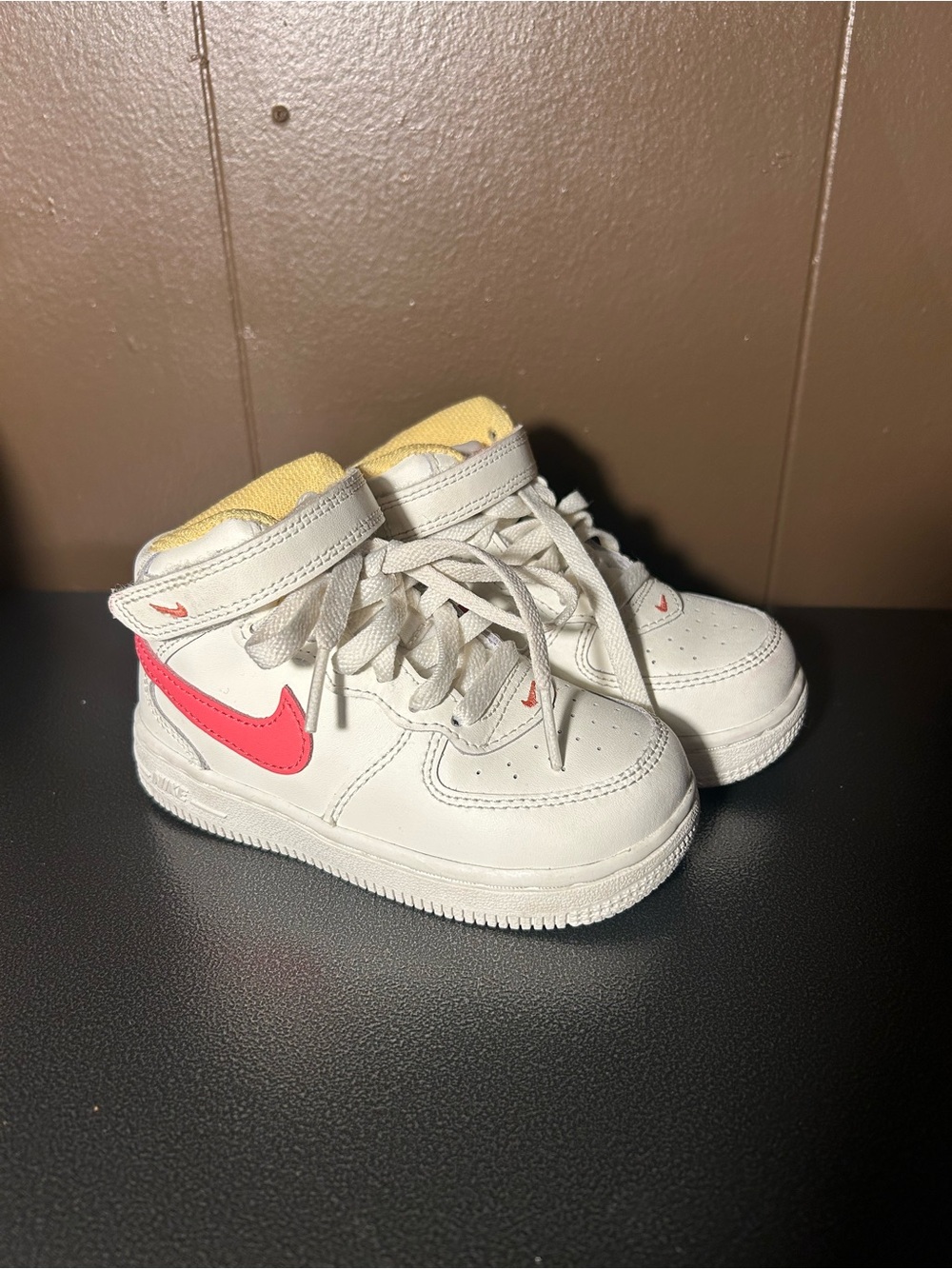 Nike Force 1 Mid TD (Toddler) in 'Sail Sea Coral' Size 8C - FJ4104-102
